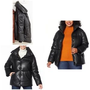 Vegan Leather Puffer Jacket